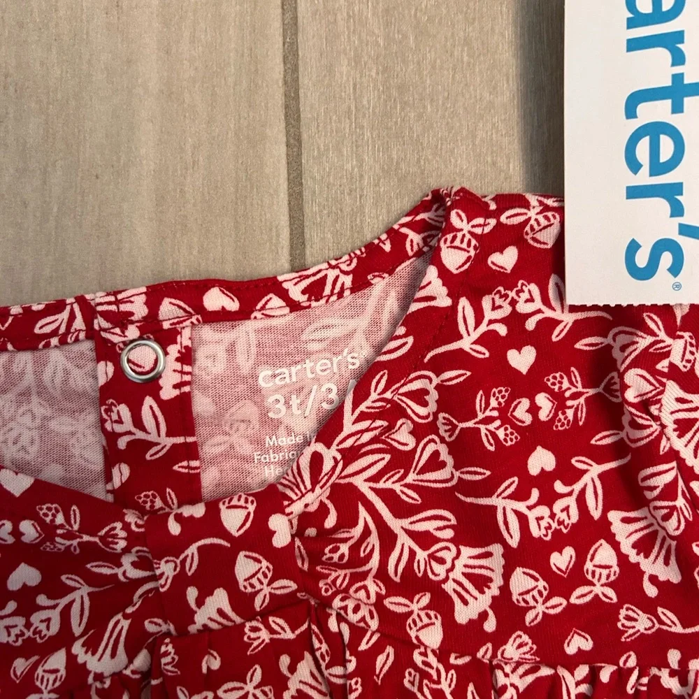 Carter's Red and White Floral Long Sleeve Tee
